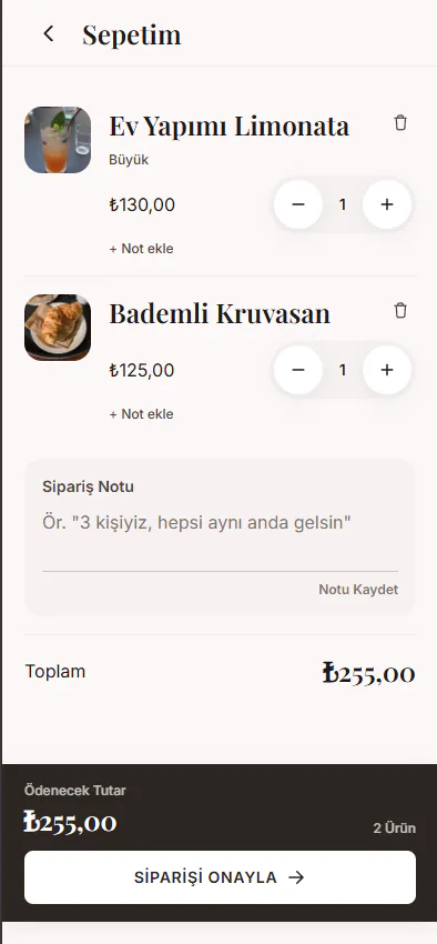 Adding a note to the order