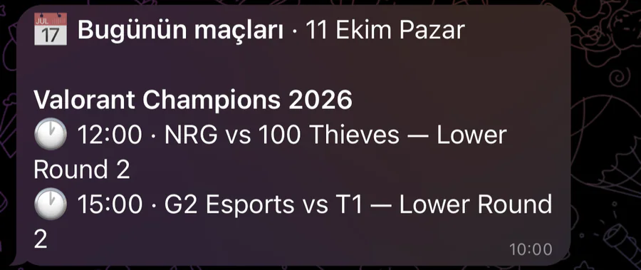 Sabah 10:00 günlük özet