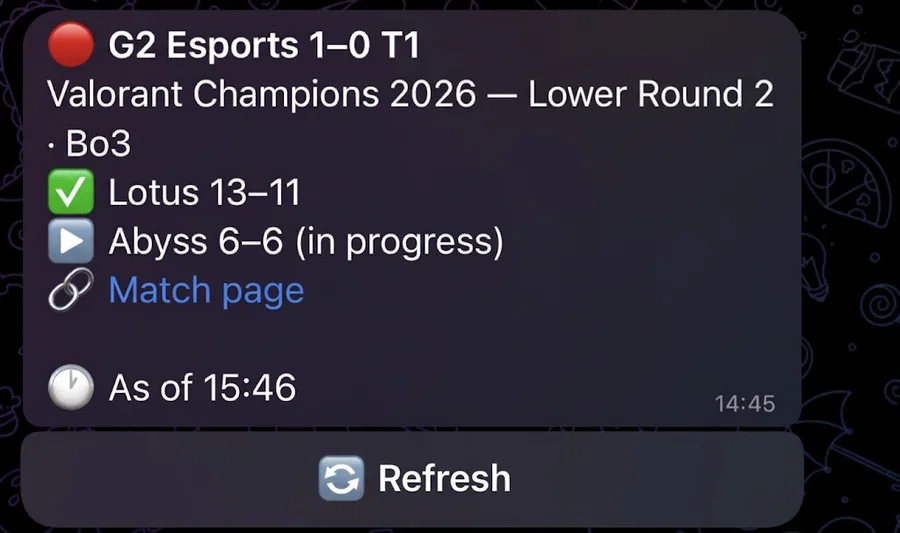 /canli: while a match is live